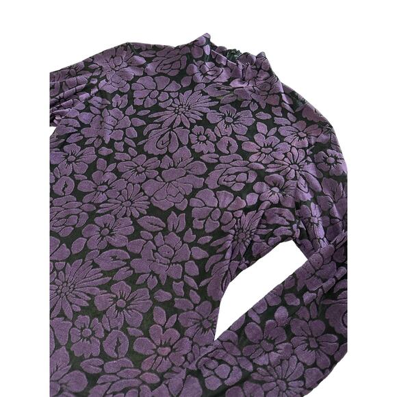 Cache Purple Turtle Neck Vintage Top Size 2 - Picture 2 of 6